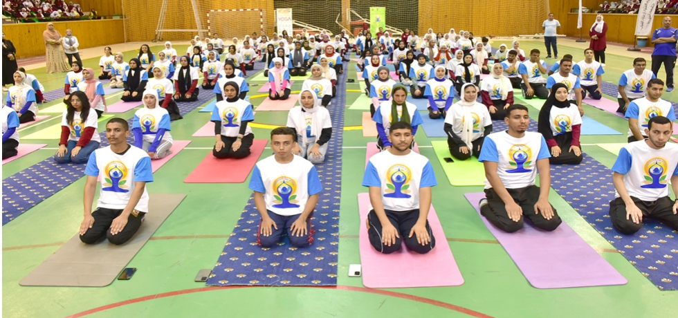A large number of students during the Yoga Day in Assuit Governorate on June 17,2025